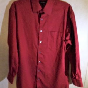 Men's Dress Shirt Red Striped Axcess